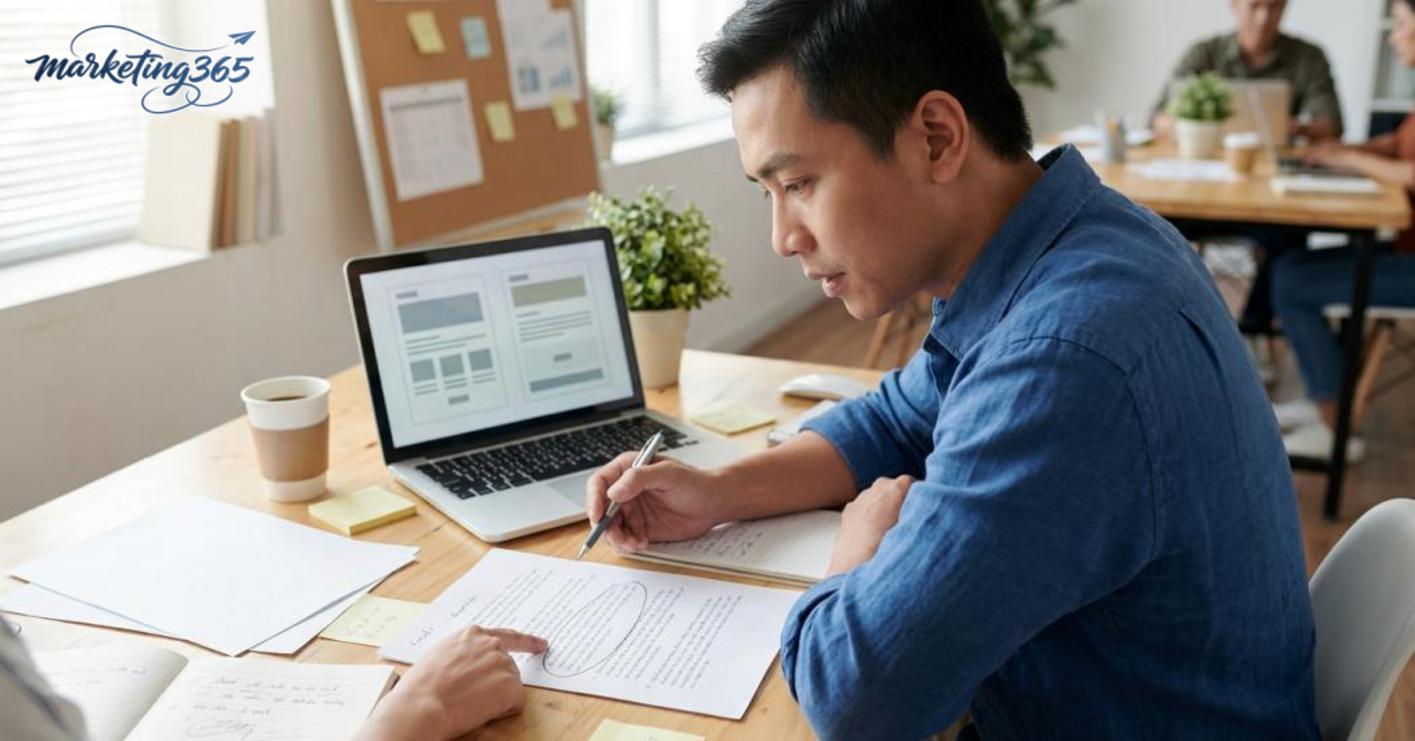 How should businesses combine AI and copywriters?