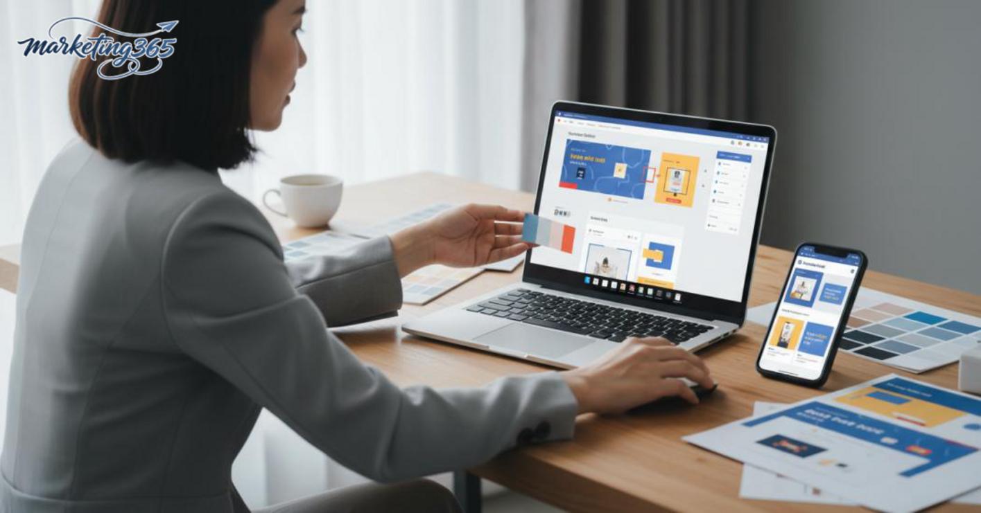 What is a simple marketing image design app, and who is it for?