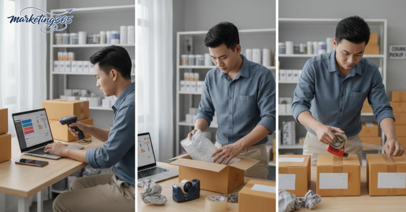 Xử lý đơn hàng, đóng gói và gửi hàng để không bị lỗi vận hành