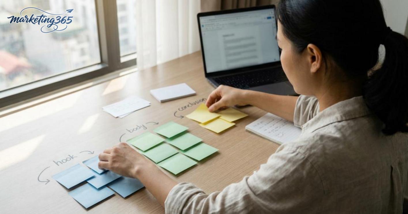 Cách sắp xếp mở bài, thân bài và kết bài để bài viết có mạch