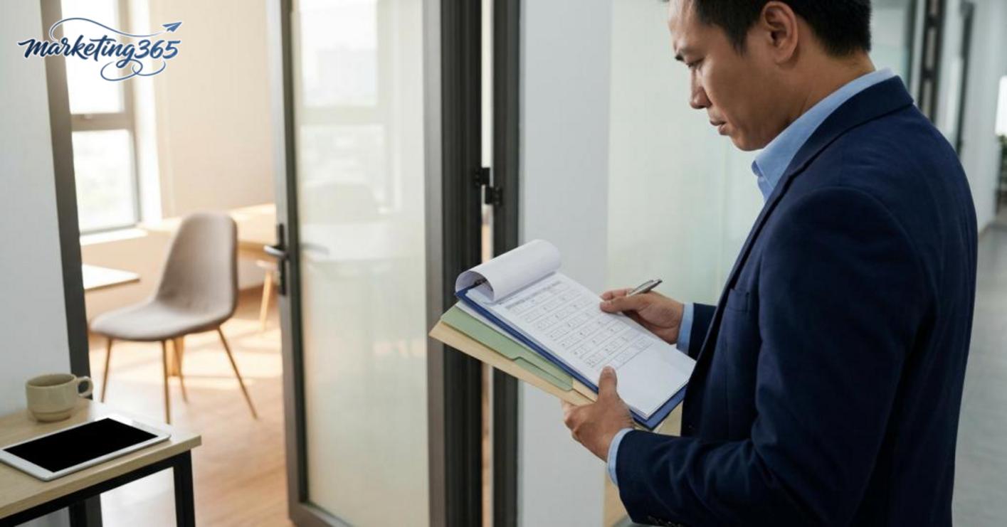 What should the interviewer prepare before entering the room?