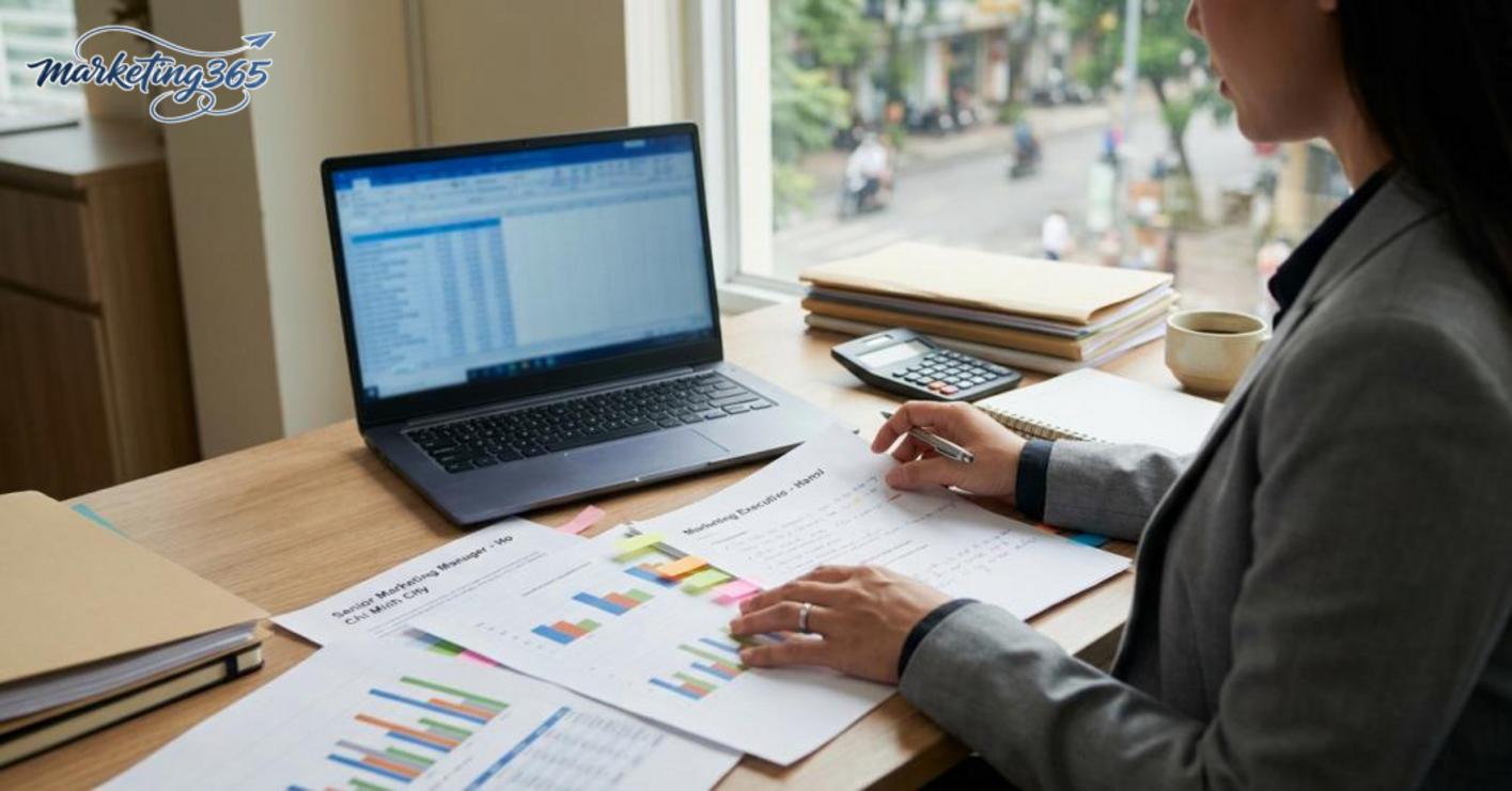 Bóc tách chi phí đội ngũ marketing gồm lương, công cụ và chi phí quản lý