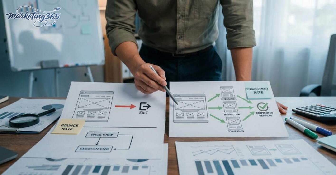 Cách Google Analytics 4 tính bounce rate và engagement rate
