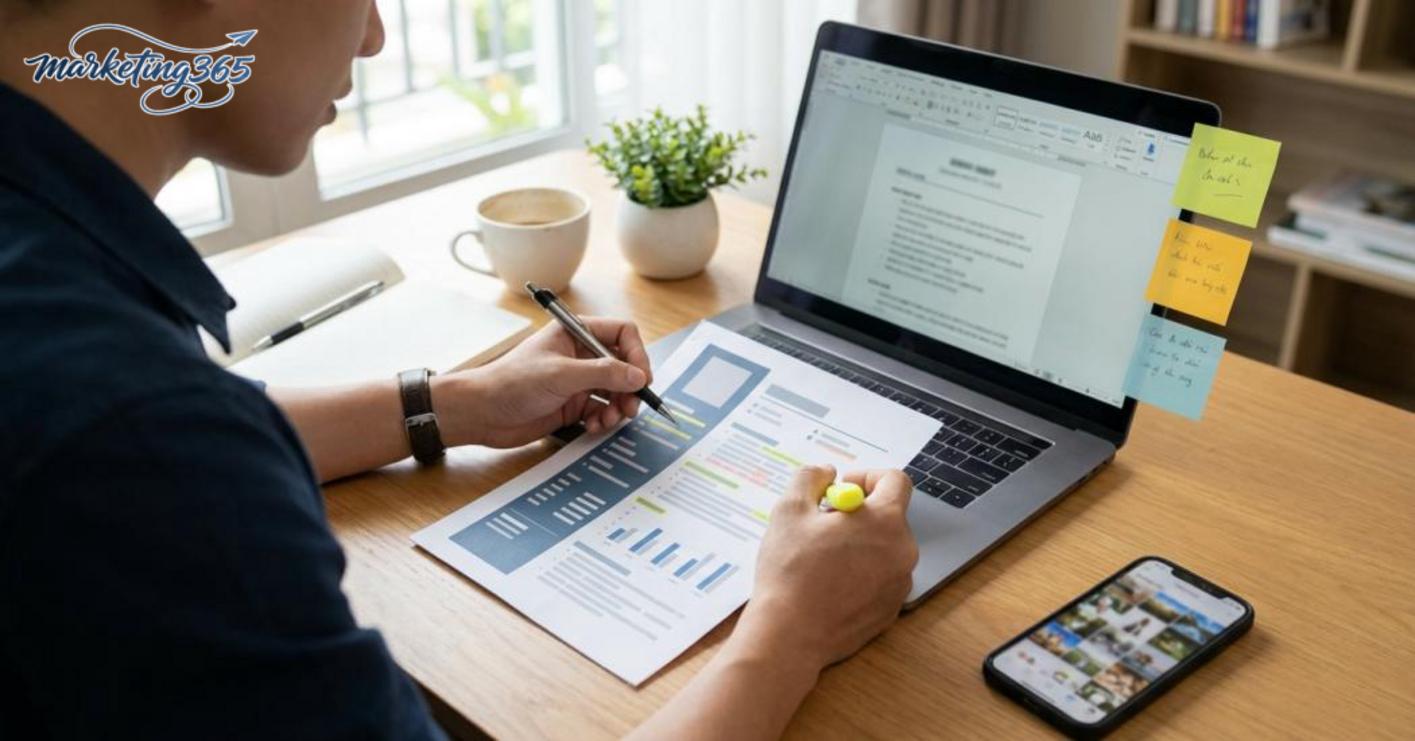 Đọc lại báo cáo kết quả chiến dịch để viết case study marketing