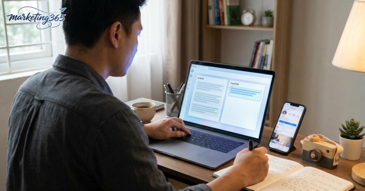 Cách dùng công cụ AI viết caption Facebook để ra caption tự nhiên và đúng mục tiêu