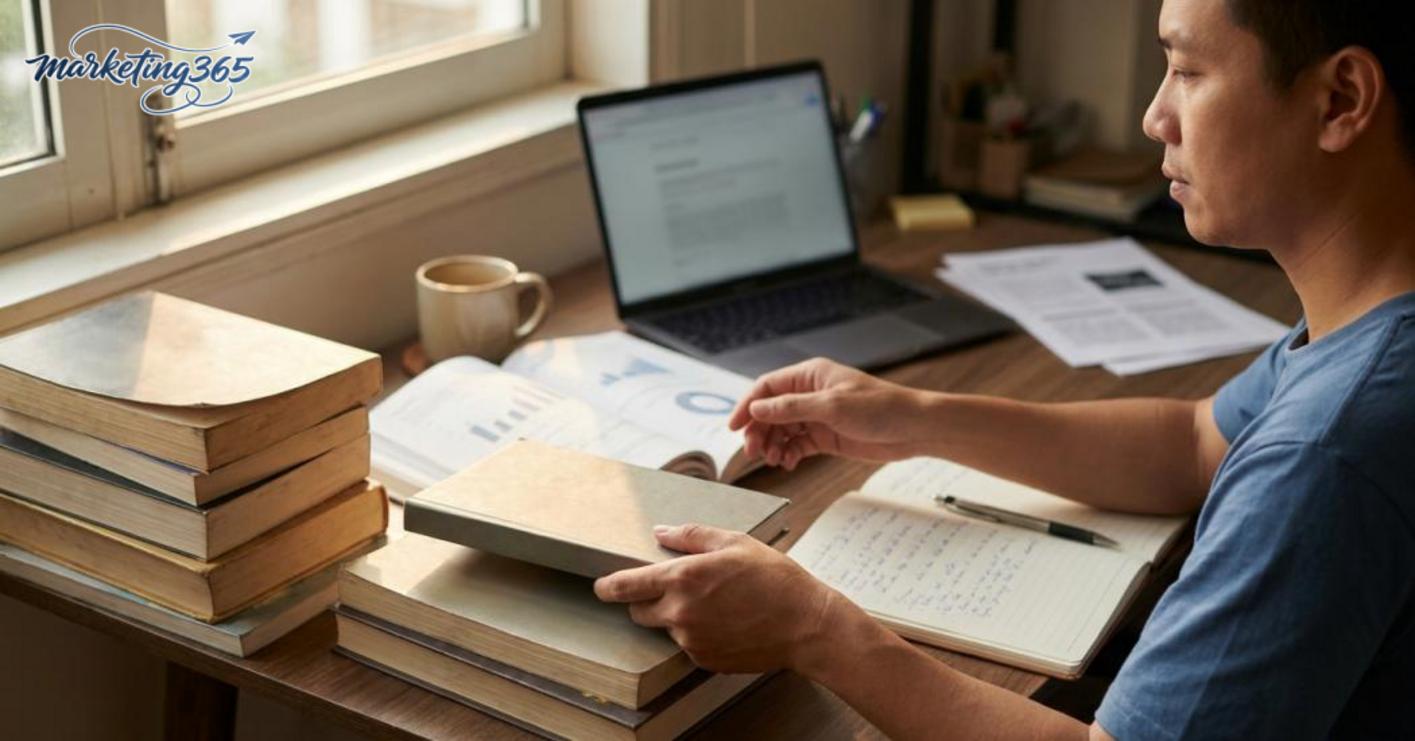 Suggested marketing book reading path by stage
