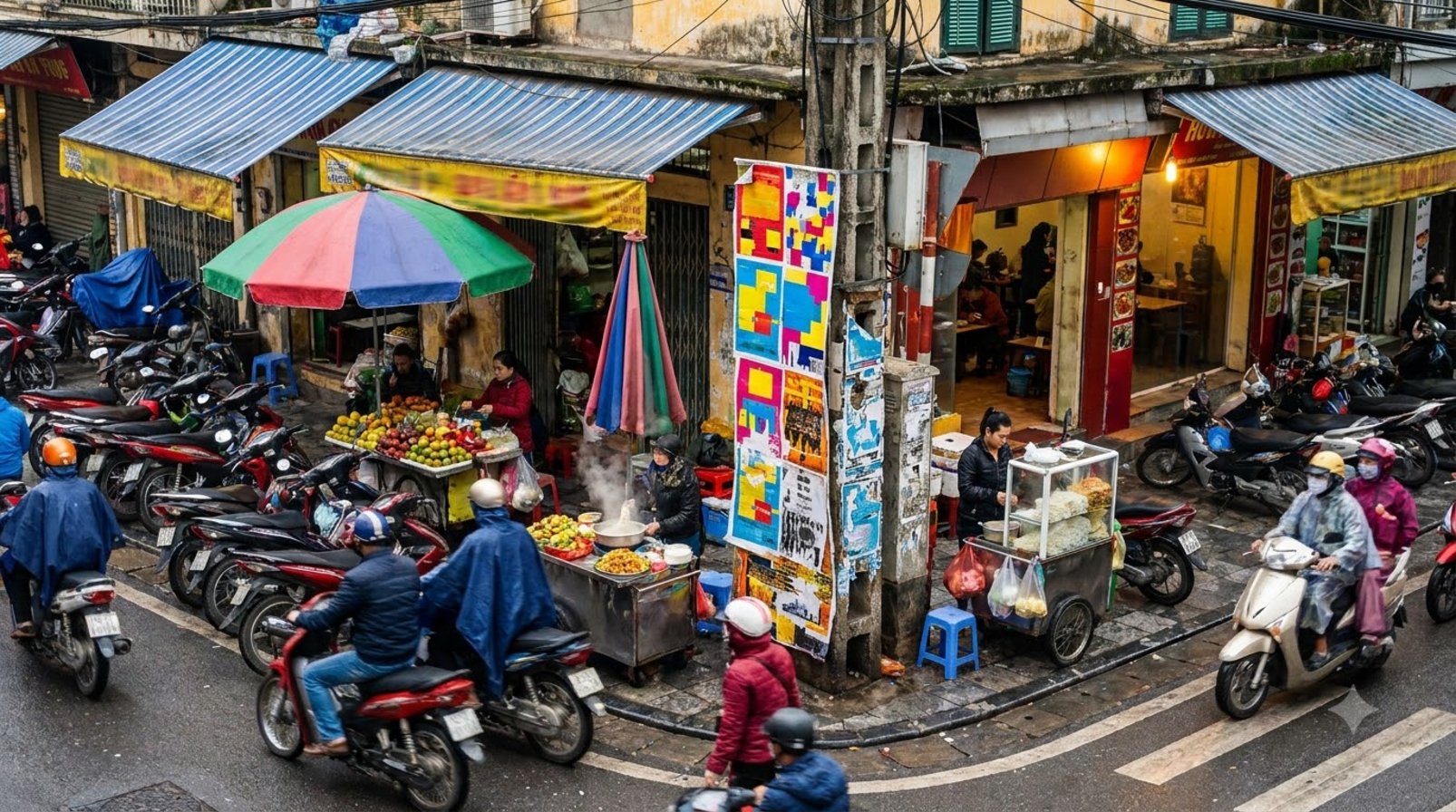 Phố đông người xe ở Việt Nam, quảng cáo chen chúc giữa nhịp lướt vội