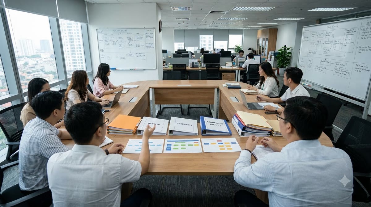 Phòng vận hành doanh nghiệp Việt Nam với sơ đồ quy trình và tài liệu bàn giao