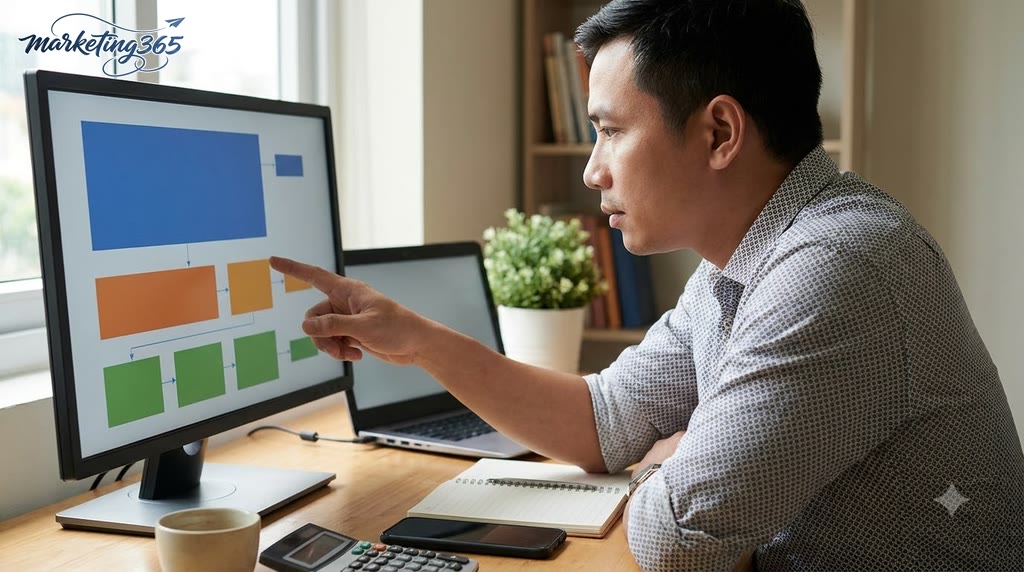 Start with the big picture using 4 metric groups, not CTR or CPA right away