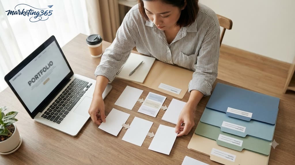 Cấu trúc portfolio ngành marketing nên sắp xếp theo thứ tự nào