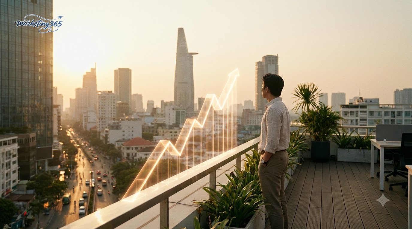 Một văn phòng ở TP.HCM theo dõi đà tăng đều đặn