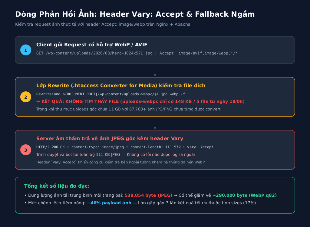 Sơ đồ dòng phản hồi ảnh và cơ chế fallback ngầm khi thiếu file WebP