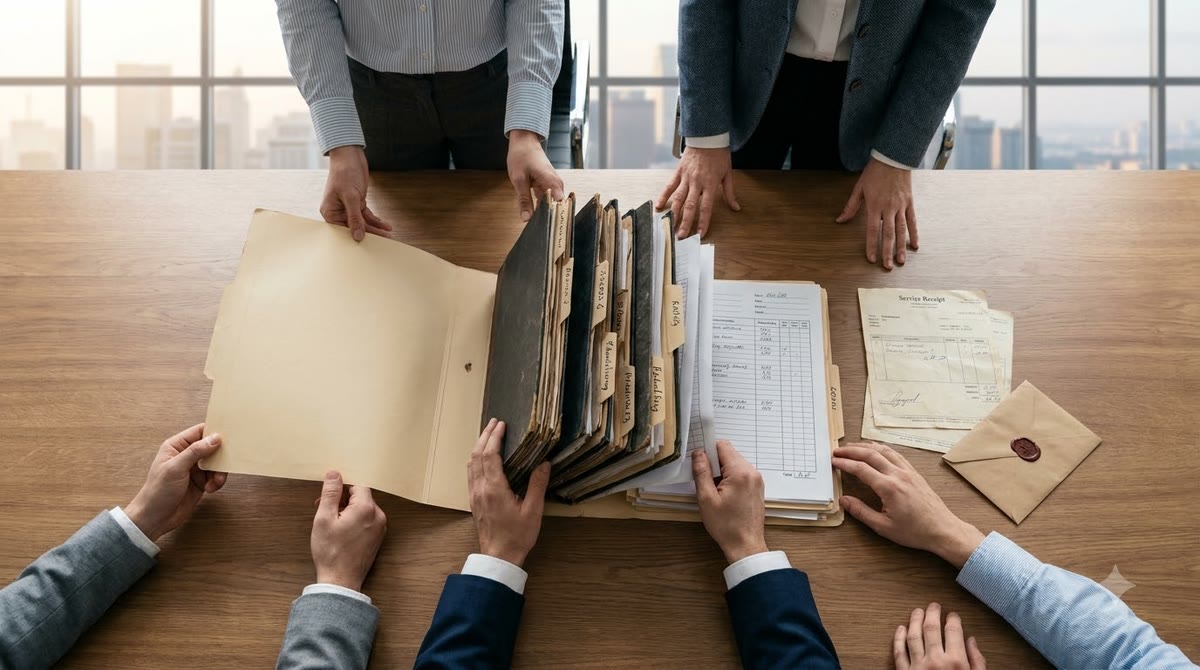 A procurement team reviews capability profiles, receipts and escrow envelopes