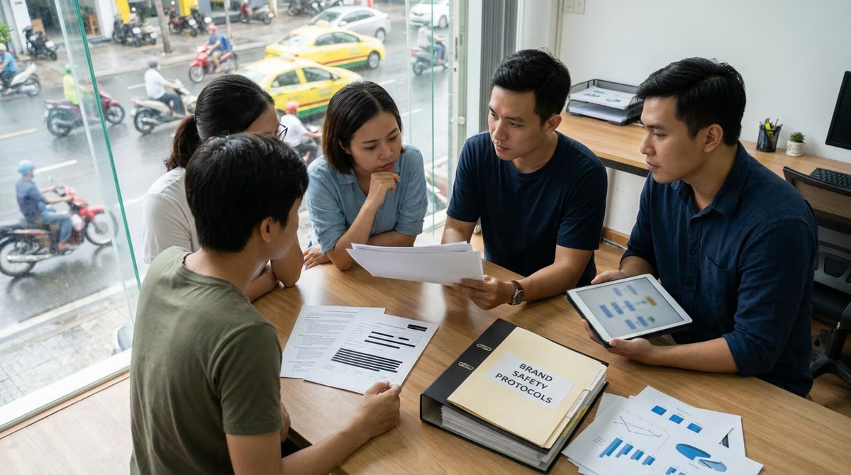 Phòng marketing tại Việt Nam xem lại claim sản phẩm và tài liệu thương hiệu trước khi triển khai