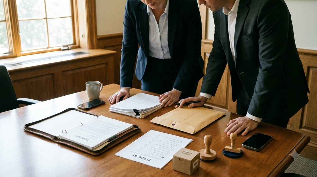 Cuộc họp pháp lý và mua sắm kiểm tra quyền sử dụng bằng hồ sơ giấy