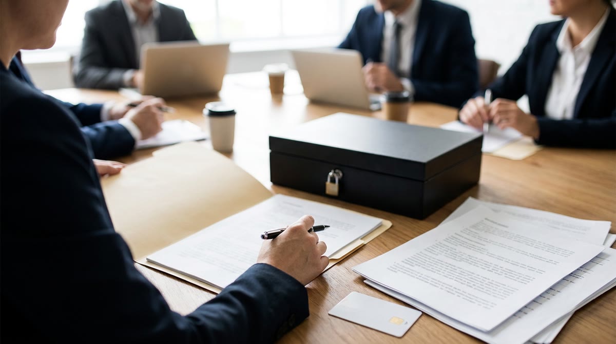 Cuộc họp pháp chế và marketing với hồ sơ dữ liệu người dùng và két khóa