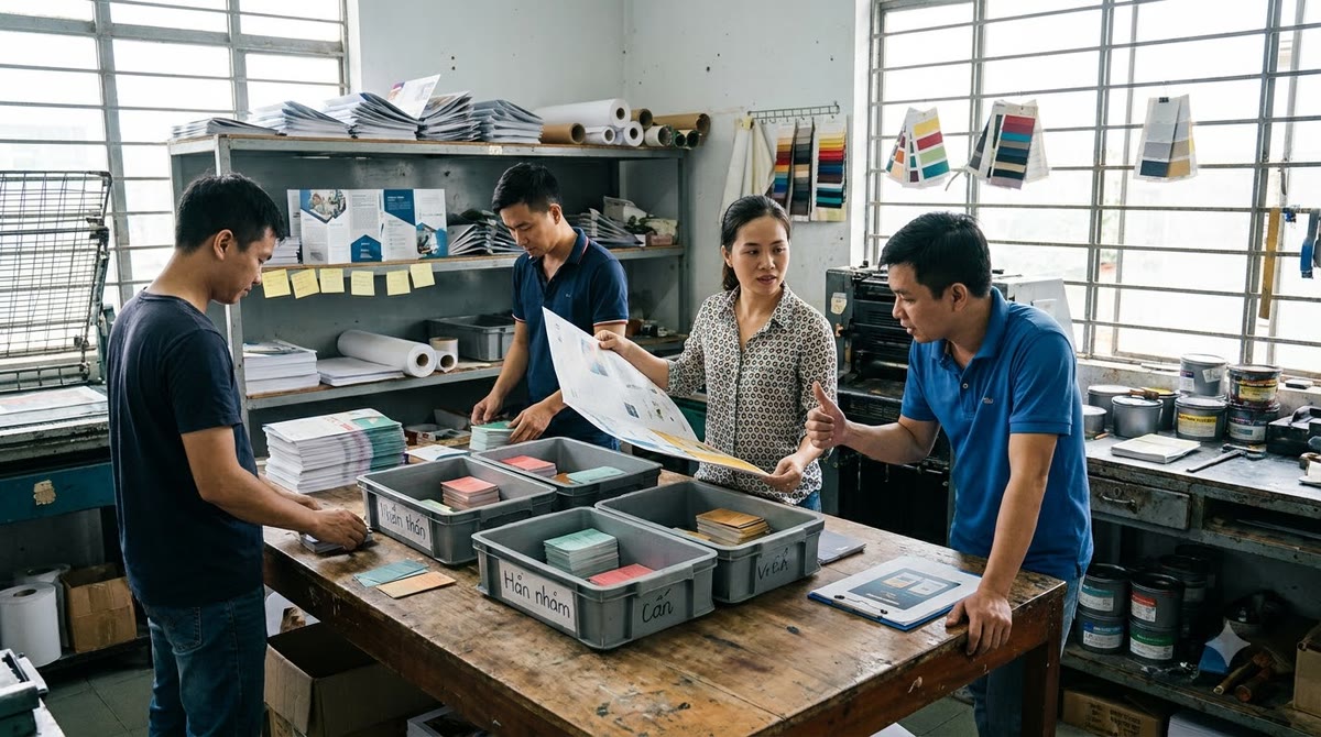 Nhóm marketing Việt phân loại phản hồi và duyệt mẫu nội dung in sẵn