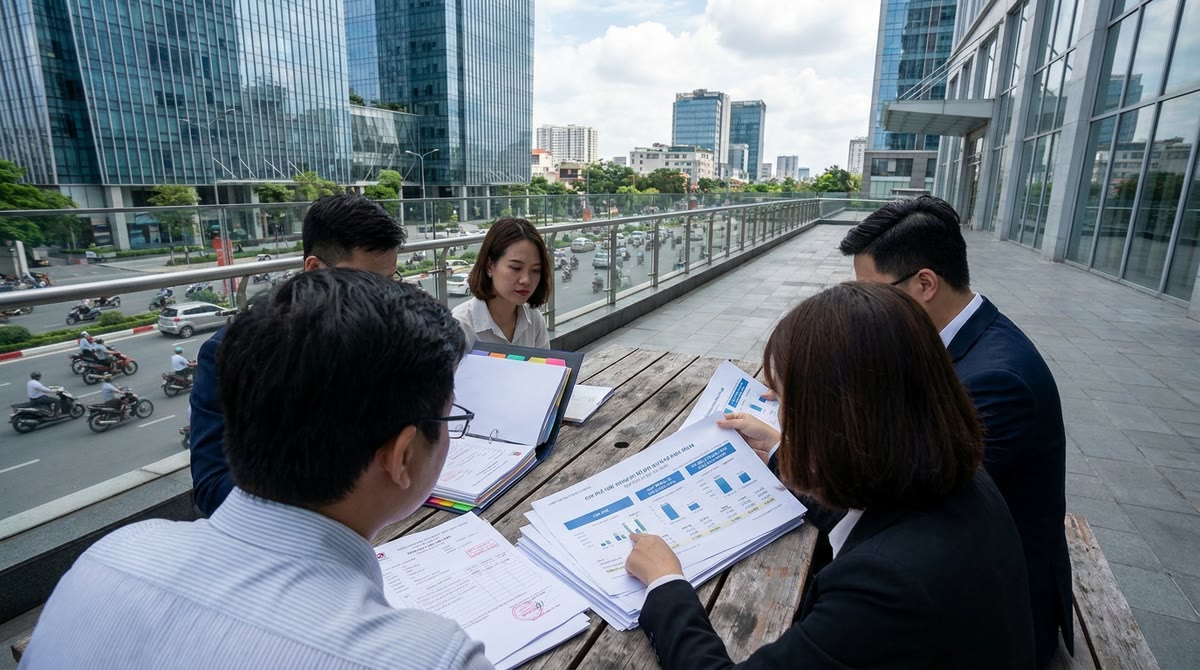 Nhóm tài chính và marketing nhìn xuống đường phố Việt Nam với hồ sơ ngân sách